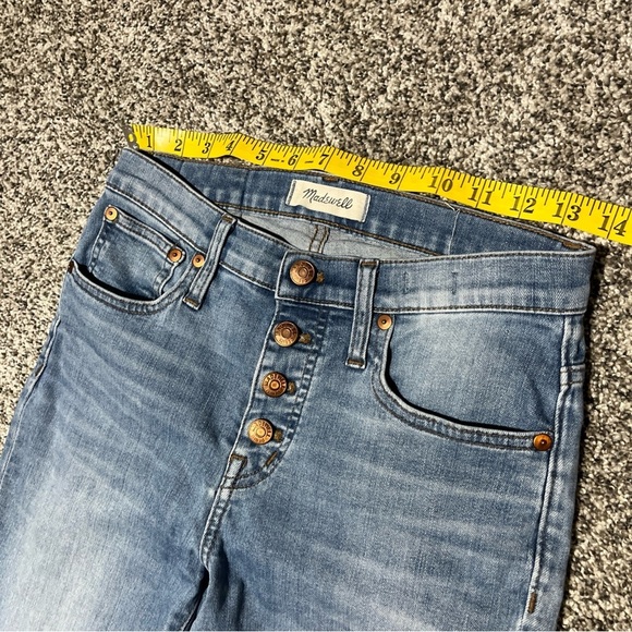 MADEWELL CALI DEMI-BOOT Mini Flare Hem Distressed Crop Jeans 26P - Picture 5 of 12